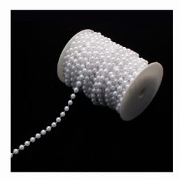 6 Bulk Pearl Rolls 8mm White