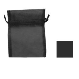 20 Bulk Organza Sheer Bags 3 inch X 4 inch - 12pcs - Black