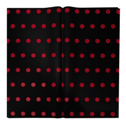 40 Bulk Floral Wrapping Paper With Polka Dots  - Black & Red