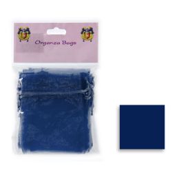 20 Bulk Organza Sheer Bags 3 inch X 4 inch - 12pcs - Navy blue