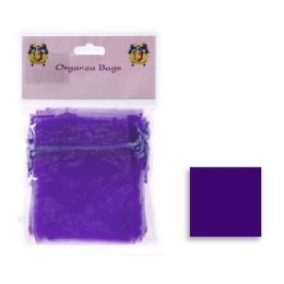 20 Bulk Organza Sheer Bags 3 inch X 4 inch - 12pcs - Purple