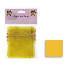20 Bulk Organza Sheer Bags 3 inch X 4 inch - 12pcs - Yellow