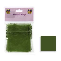 20 Bulk Organza Sheer Bags 4 inch X 5 inch  - 12pcs - Navy Green