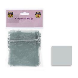 20 Bulk Organza Sheer Bags 4 inch X 5 inch  - 12pcs - Silver