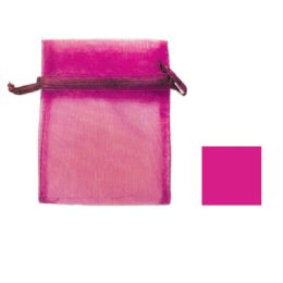 20 Bulk Organza Sheer Bags 5 inch X 6.5 inch - 12pcs - Fuchsia