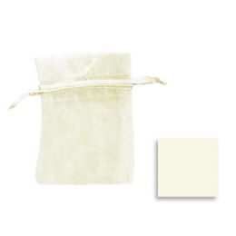 20 Bulk Organza Sheer Bags 5 inch X 6.5 inch - 12pcs - Ivory