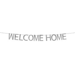 60 Bulk "welcome Home"  Banner 7 inch - Silver