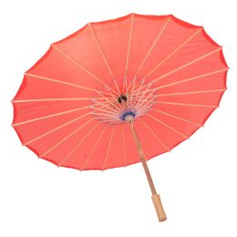 12 Bulk Nylon Parasol Umbrella 32 inch - Red