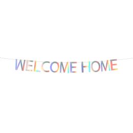 60 Bulk "welcome Home"  Banner 7 inch - White Iridescent