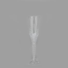 12 Bulk Plastic Champagne Flutes 8 inch - Clear 12pc Pack