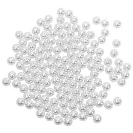 12 Bulk 10mm Craft Pearl Beads With Hole 454g/bag - White