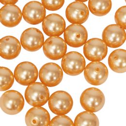12 Bulk 30mm Craft Pearl Beads With Hole 454g/bag - Gold