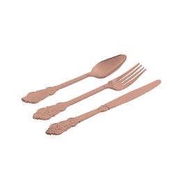 48 Bulk Vintage Disposable Silverware Set 24pc/bag - Rose Gold