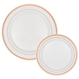 4 Bulk Disposable Deluxe Plate Set 50pc/set - Rose Gold