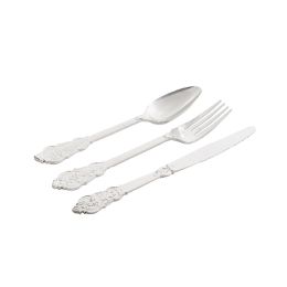 48 Bulk Vintage Disposable Silverware Set 24pc/bag - Silver