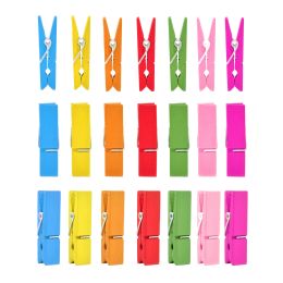 48 Bulk Wood Clothespins 1 inch 36pc - Assorted Colors