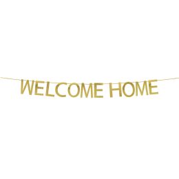 60 Bulk "Welcome Home"  Banner 7 inch - Gold