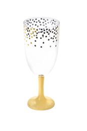 24 Bulk Plastic Jumbo Wine Glass 12 inch - Gold