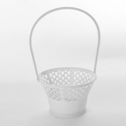48 Bulk Plastic Flower Basket - White
