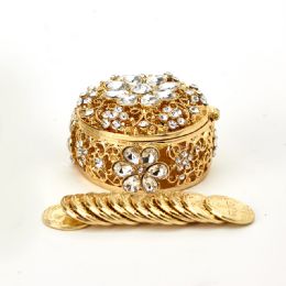 6 Bulk Arras Set For WeddingS- Rhinestone Round Box