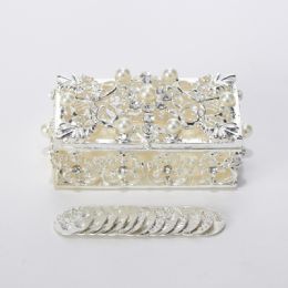 6 Bulk Arras Set For WeddingS- Rhinestone Rectangle Box With Pearl