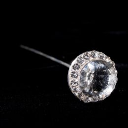 24 Bulk Round Rhinestone Pins 3 3/8 inches 24pc