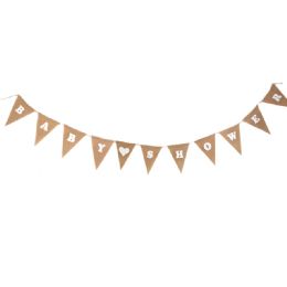 36 Bulk Burlap Pennant Banner - Baby Shower