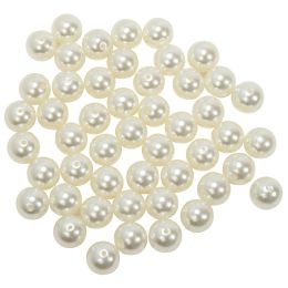 12 Bulk 20mm Craft Pearl Beads With Hole 454g - Ivory
