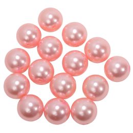 12 Bulk 30mm Craft Pearl Beads With Hole 454g - Pink