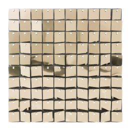 24 Bulk Square Spangle Wall Décor - Metallic Champagne