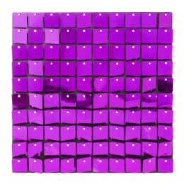 24 Bulk Square Spangle Wall Décor - Purple