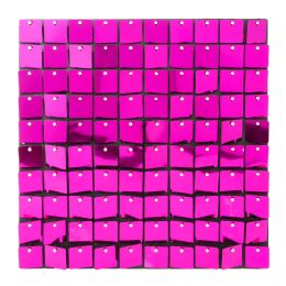 24 Bulk Square Spangle Wall Décor - Fuchsia