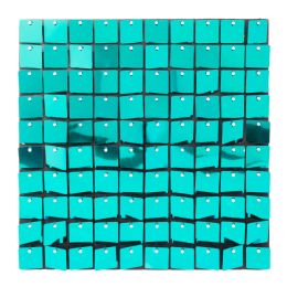 24 Bulk Square Spangle Wall Decor - Turquoise