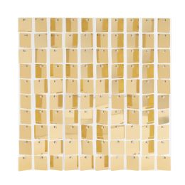 24 Bulk Square Clear Frame Spangle Wall Decor - Champagne