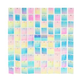 24 Bulk Square Clear Frame Spangle Wall Decor - Multicolor Iridescent