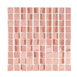 24 Bulk Square Clear Frame Spangle Wall Decor - Rose Gold