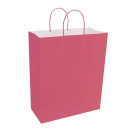 8 Bulk Paper Bags With Handles For Favors & Gifts 15 inch - Coral 12pc Pack