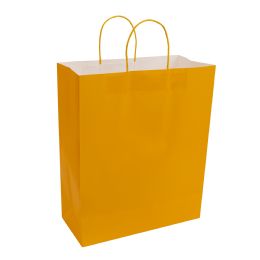 8 Bulk Paper Bags With Handles For Favors & Gifts 15 inch - Gold 12pc Pack