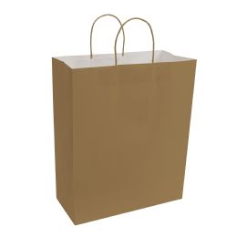 8 Bulk Paper Bags With Handles For Favors & Gifts 15 inch - Natural 12pc Pack
