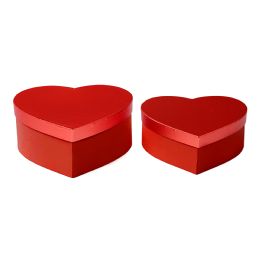 6 Bulk Nested Heart Floral Boxes 2pc/set - All Red