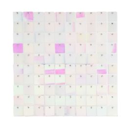 24 Bulk Square Clear Frame Spangle Wall Decor - Pink Iridescent