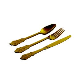 48 Bulk Vintage Disposable Silverware Set 24pc/bag - Gold