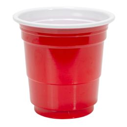 24 Bulk Plastic Disposable Mini Red Cups 2oz 50pc/pack