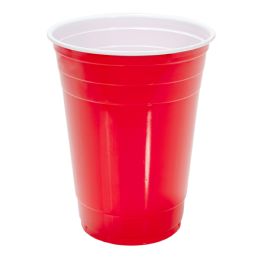 24 Bulk Plastic Disposable Red Cups 16oz 50pc/pack