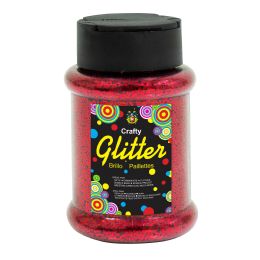24 Bulk Glitter Bottle 4oz - Red