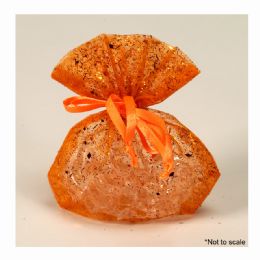 144 Bulk Glittered Organza Bags 3pc/bag - Orange