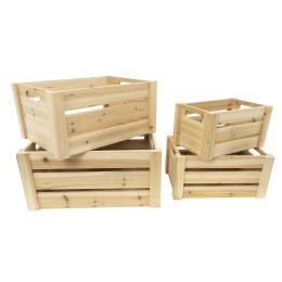 4 Bulk Wooden Crates 4pc/set - Natural