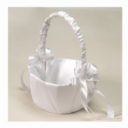 12 Bulk Wedding Basket With Satin Bow Accent