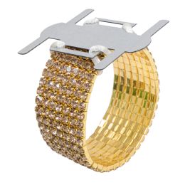 36 Bulk Corsage Wristlet With 1 in Rhinestone Band - Gold