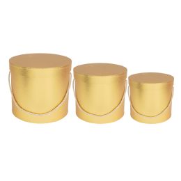 6 Bulk Nested Floral Boxes 3pc - Gold